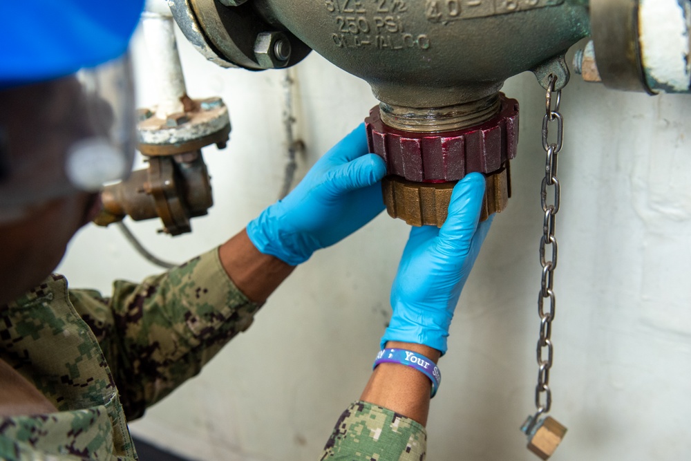 USS Ronald Reagan Sailors Work to Maintain Material Condition