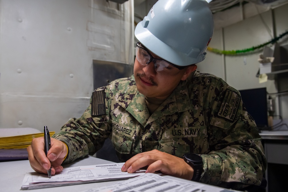 USS Ronald Reagan Sailors Work to Maintain Material Condition