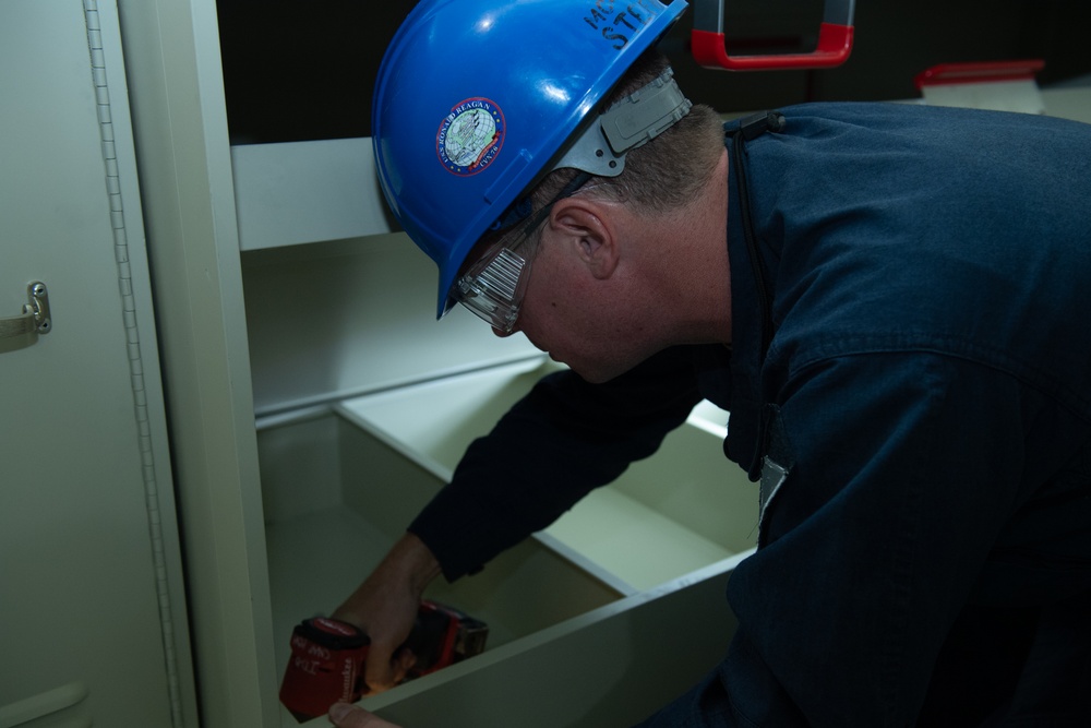 USS Ronald Reagan Sailors Work to Maintain Material Condition