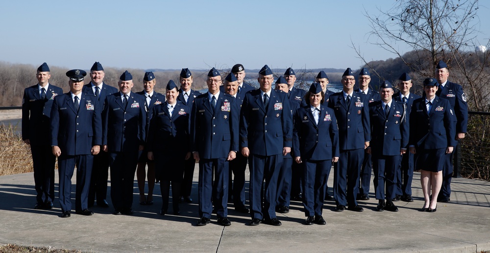 Missouri Airman Pose for a Group Photo After Uniform Inspections