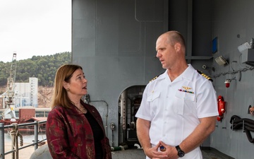 United States Ambassador to Montenegro aboard USS Mount Whitney