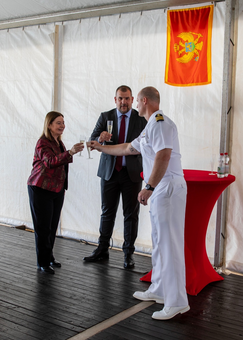United States Ambassador to Montenegro aboard USS Mount Whitney