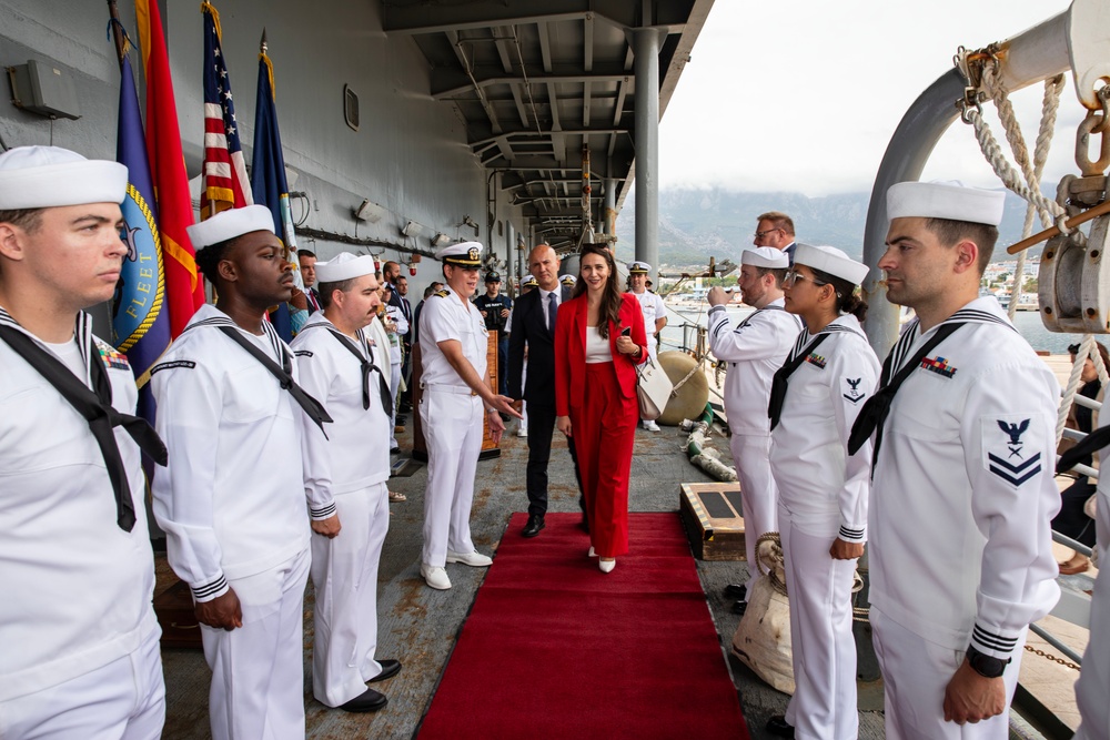 United States Ambassador to Montenegro aboard USS Mount Whitney