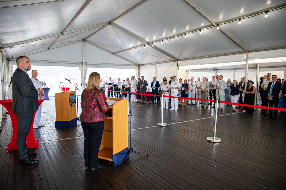 United States Ambassador to Montenegro aboard USS Mount Whitney