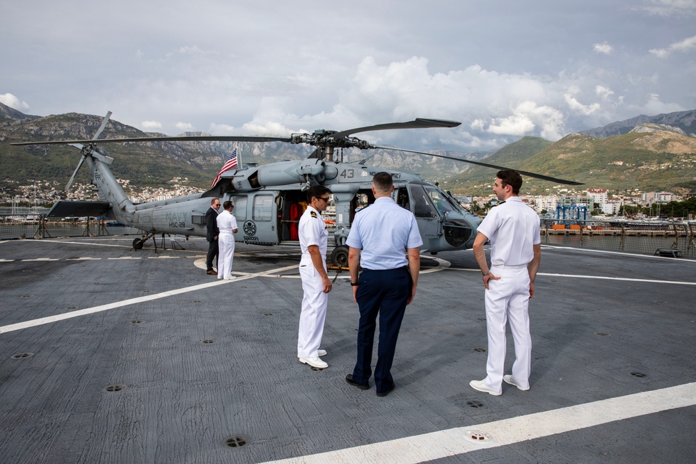 United States Ambassador to Montenegro aboard USS Mount Whitney