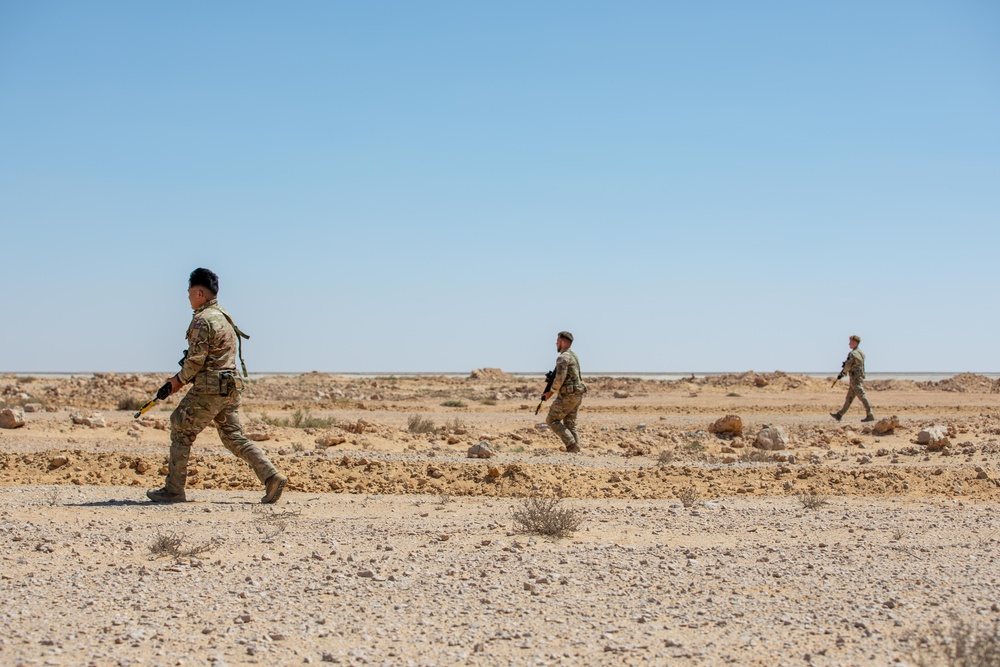 British Armed Forces Demonstrate React to Enemy Contact Scenario for BRIGHT STAR 25