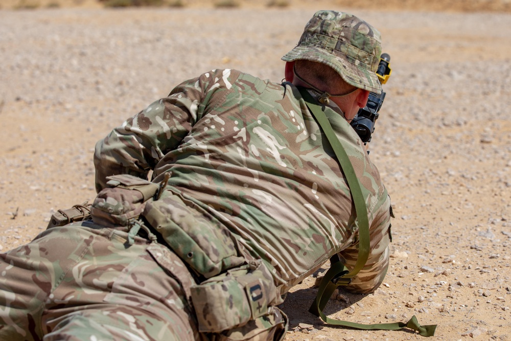 British Armed Forces Demonstrate React to Enemy Contact Scenario for BRIGHT STAR 25