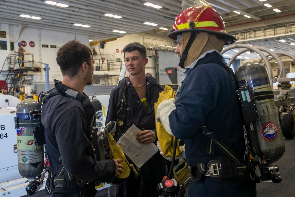 USS Tripoli Sailors Run a Toxic Gas Drill
