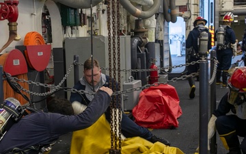 USS Tripoli Sailors Run a Toxic Gas Drill
