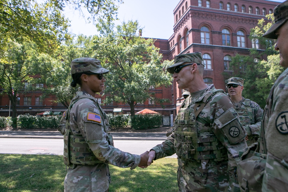 West Virginia National Guard adjutant general visits West Virginia Guard soldiers assigned to Joint Task Force - District of Columbia
