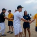 USS Frank Cable Sailors play Volleyball with Indian Navy sailors