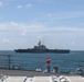 The USS John Finn sails in formation with KRI John Lie, KRI Makassar, and JS Osumi during Super Garuda Shield in the Java Sea