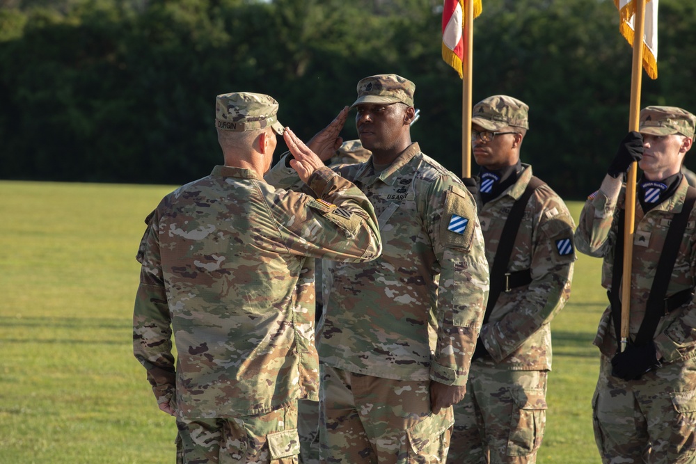 Command Sgt. Maj. Donald Durgin assumes responsibility of the 3rd Infantry Division