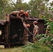U.S. Army Soldiers rig an overturned vehicle during the Wheeled Vehicle Recovery Operations Course held at the 139th Regional Training Institute in Fort Bragg, NC, August 8, 2025.