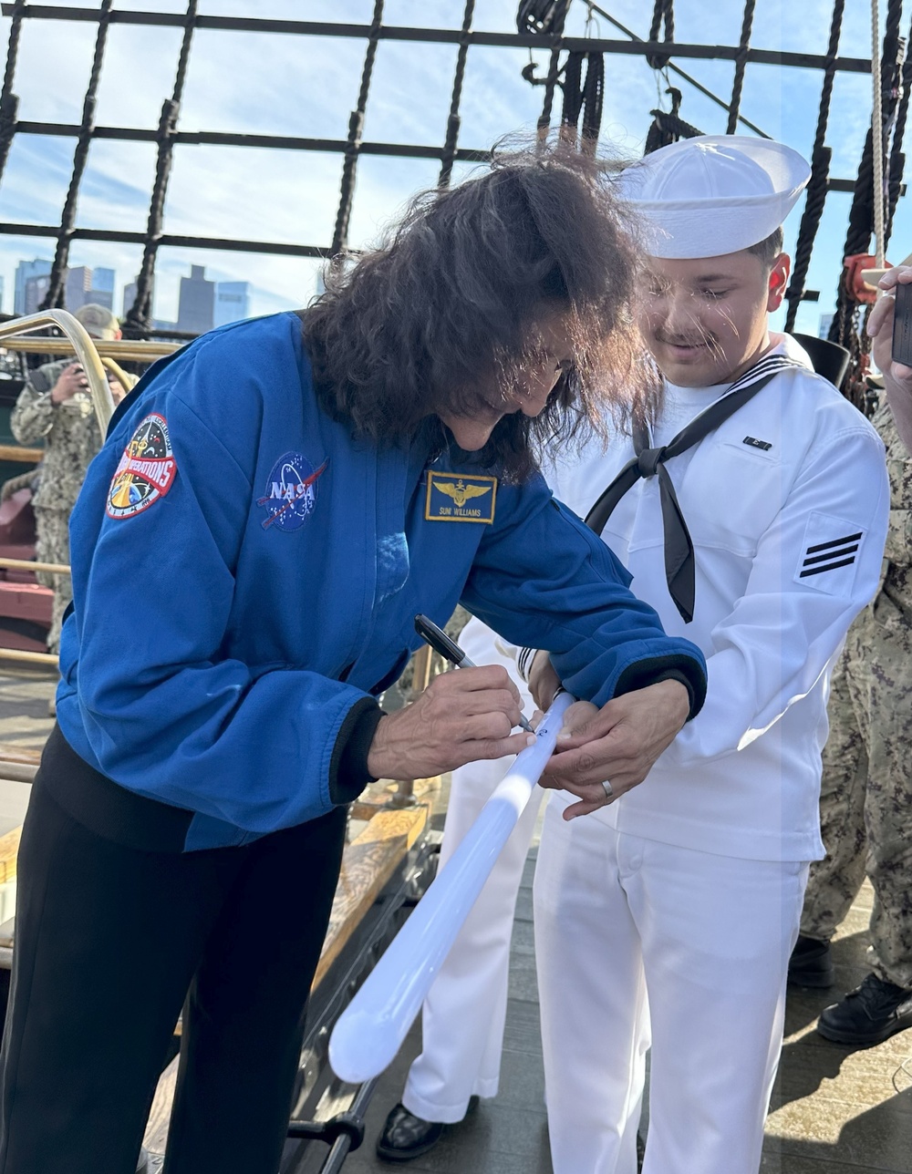 NASA Astronaut Sunita Williams Visits USS Constitution