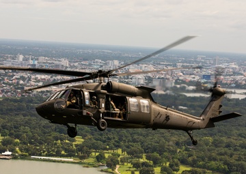 Washington Army National Guard UH-60s conduct flight operations over Thailand