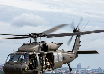 Washington Army National Guard UH-60s conduct flight operations over Thailand