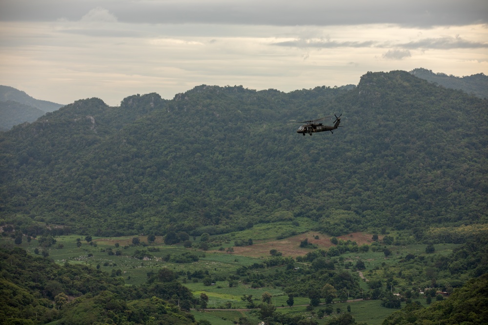 Washington Army National Guard UH-60s conduct flight operations over Thailand