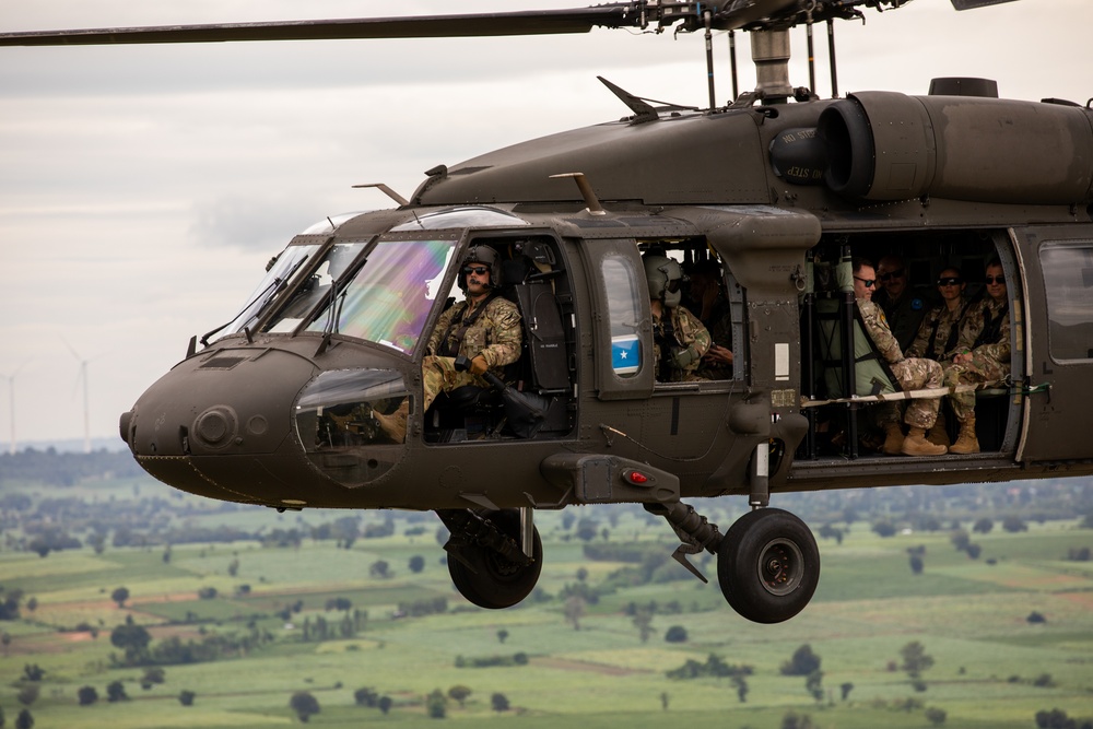 Washington Army National Guard UH-60s conduct flight operations over Thailand