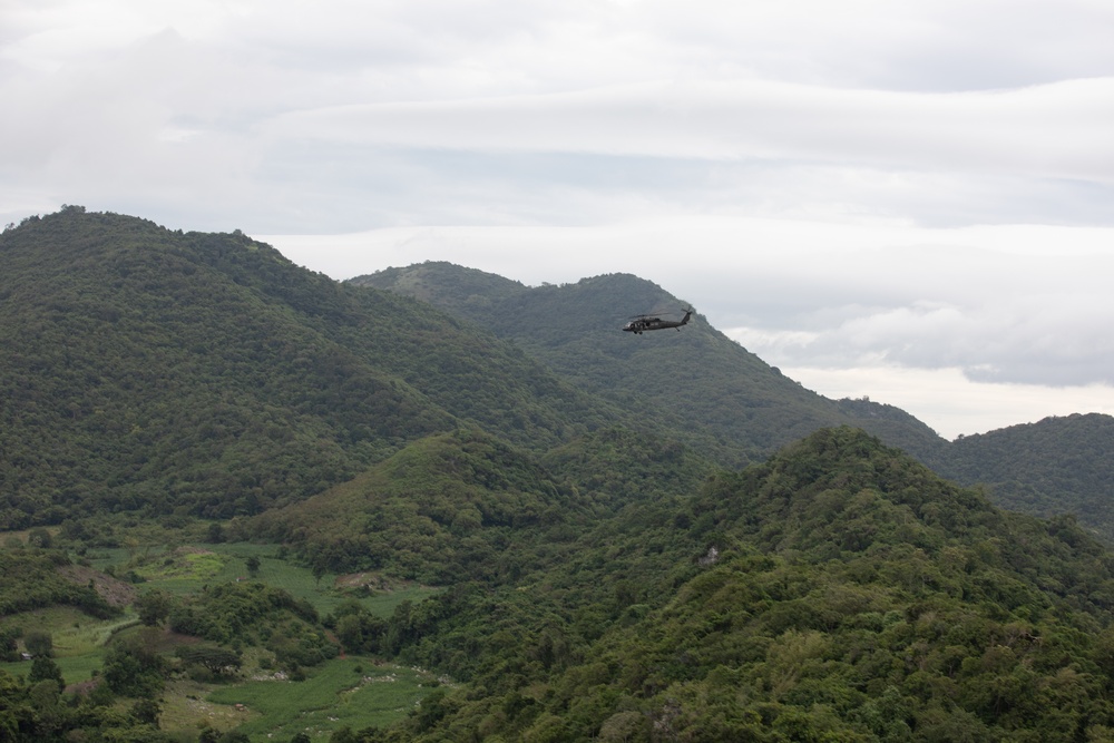 Washington Army National Guard UH-60s conduct flight operations over Thailand