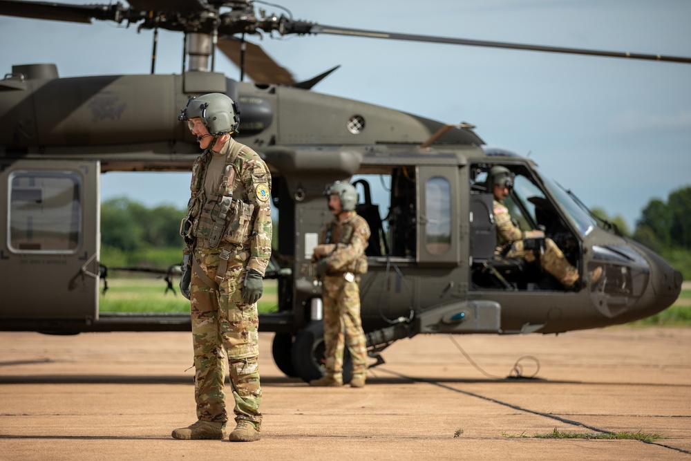 Washington Army National Guard UH-60s conduct flight operations over Thailand