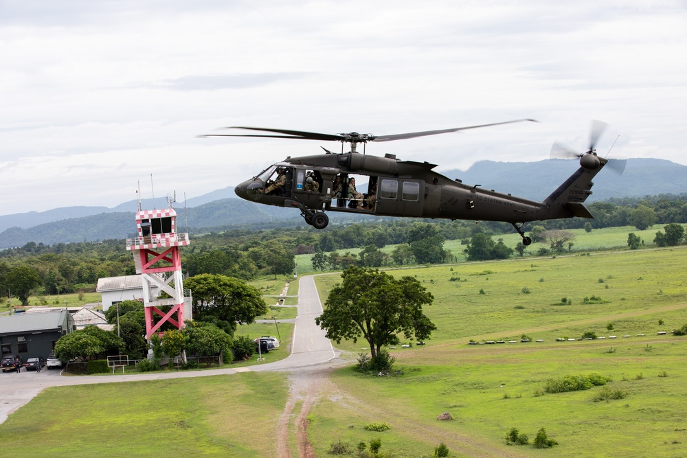 Washington Army National Guard UH-60s conduct flight operations over Thailand