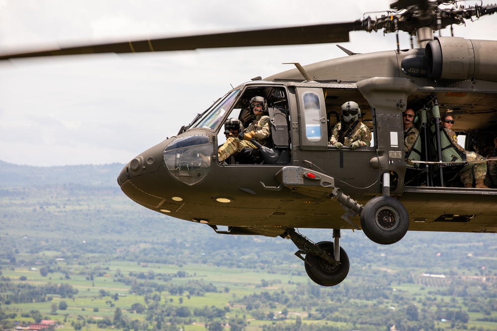 Washington Army National Guard UH-60s conduct flight operations over Thailand
