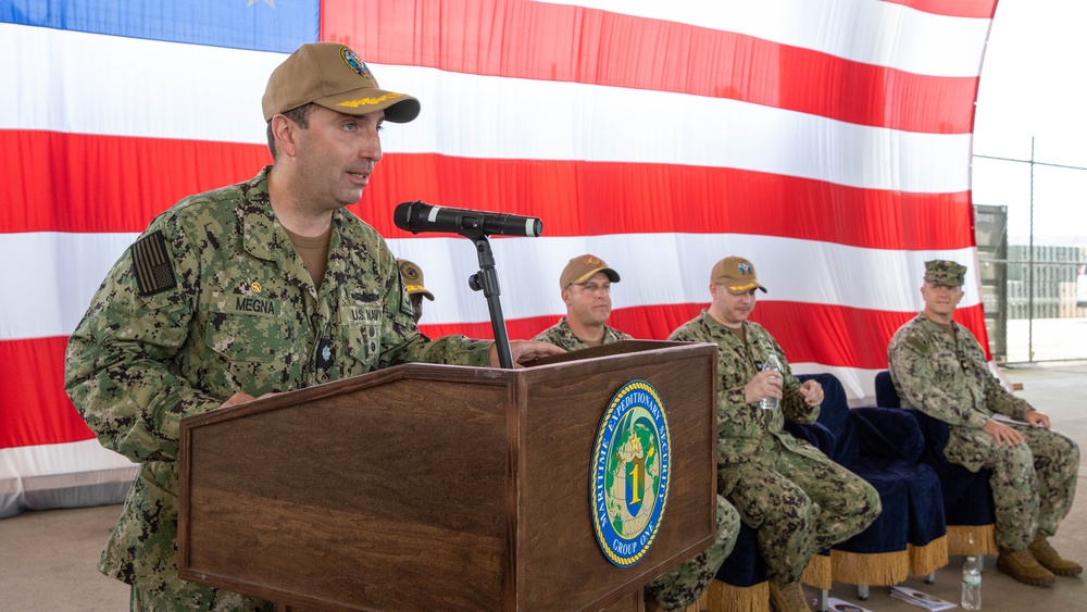 Maritime Expeditionary Security Squadron 5 holds a change of command ceremony