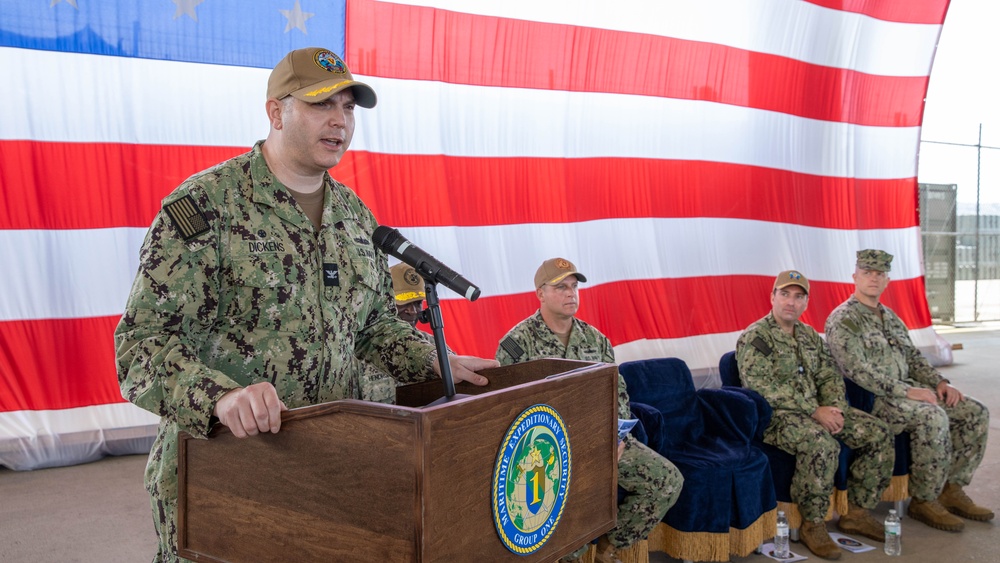 Maritime Expeditionary Security Squadron 5 holds a change of command ceremony