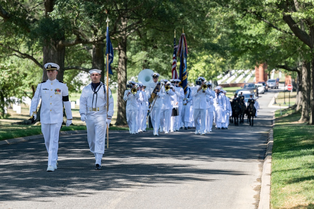 Full Military Funeral Honors with Escort are Conducted for U.S. Navy Capt. Edward Estes in Section 57