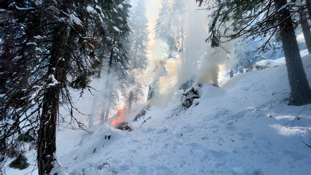 Shasta-Trinity Pile Burn Near Weaverville, CA