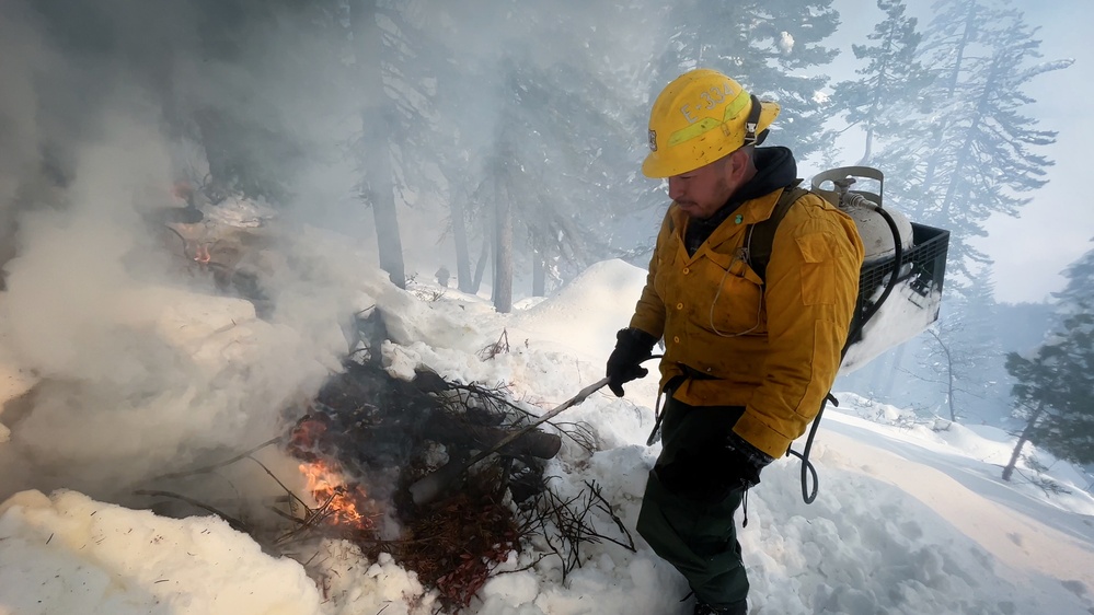Shasta-Trinity Pile Burn Near Weaverville, CA