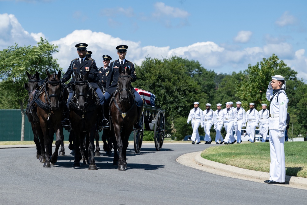 Full Military Funeral Honors with Escort are Conducted for U.S. Navy Capt. Edward Estes in Section 57