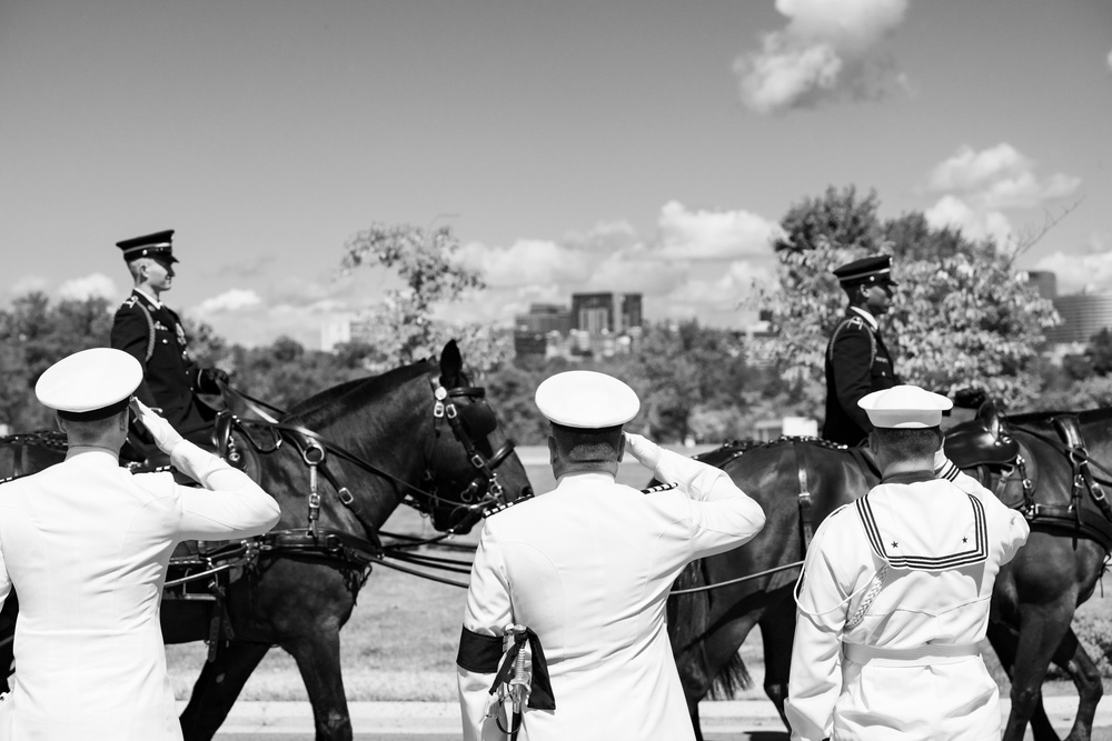 Full Military Funeral Honors with Escort are Conducted for U.S. Navy Capt. Edward Estes in Section 57