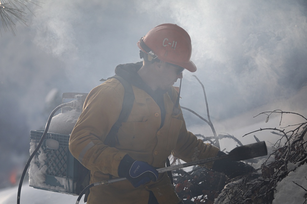 Shasta-Trinity Pile Burn Near Weaverville, CA
