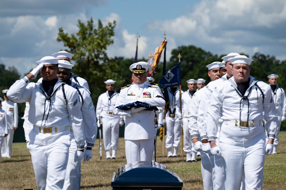 Full Military Funeral Honors with Escort are Conducted for U.S. Navy Capt. Edward Estes in Section 57