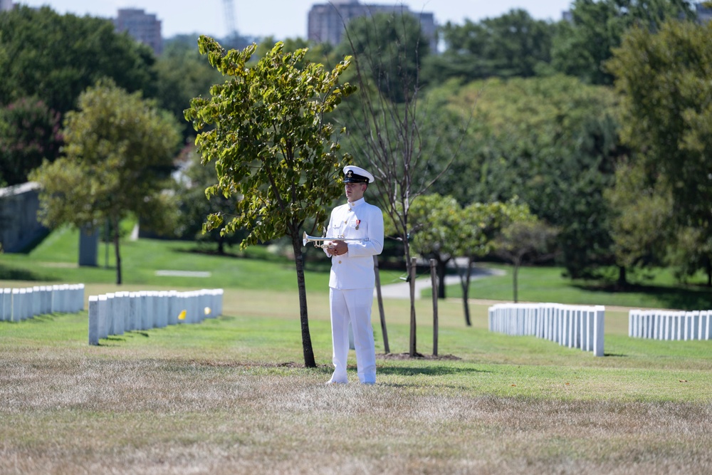 Full Military Funeral Honors with Escort are Conducted for U.S. Navy Capt. Edward Estes in Section 57