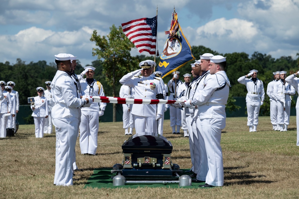 Full Military Funeral Honors with Escort are Conducted for U.S. Navy Capt. Edward Estes in Section 57