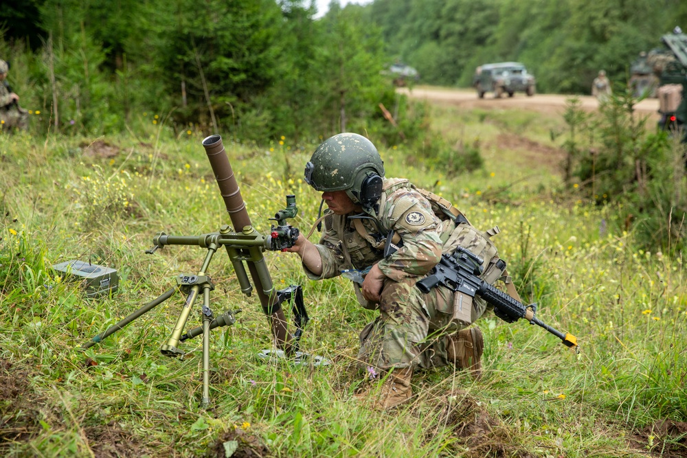 2nd Cavalry Regiment Guards Battlefield During Saber Junction 25