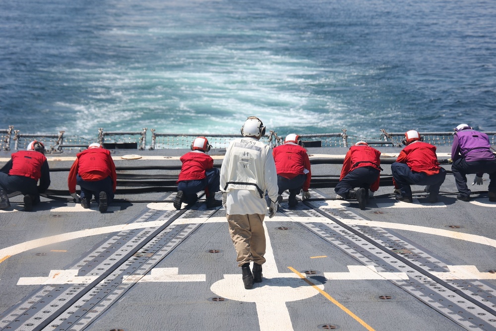 BMC Matthew Fanning Supervises Flight Deck Operations