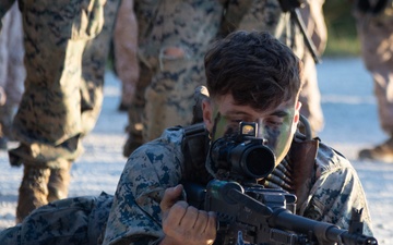 Marines with Advanced Infantry Training Company perform a combined arms live fire range