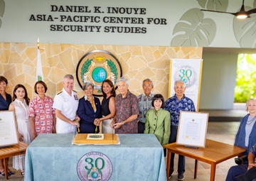 Adm. Paparo Addresses Fellows At DKI APCSS During Their 30th Anniversary Celebration.