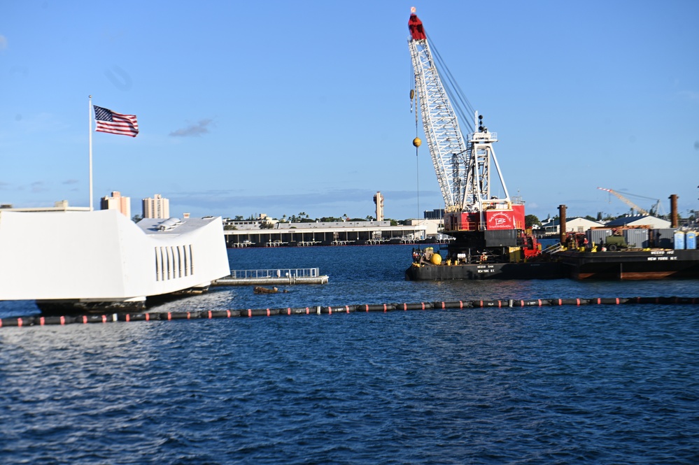 U.S. Navy prepares for USS Arizona platform removal