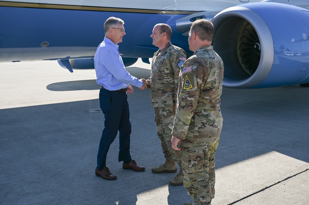 SECAF visits VSFB; views SDA Tranche 1 satellite ahead of launch
