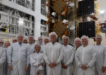 SECAF visits VSFB; views SDA Tranche 1 satellite ahead of launch