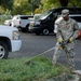 Guardsman with the D.C. National Guard perform landscaping and trash cleanup at East Potomac Park