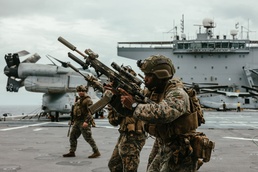 MRF-D 25.3: 2nd. Bn, 1st Marines conduct shooting drills aboard the USS Miguel Keith
