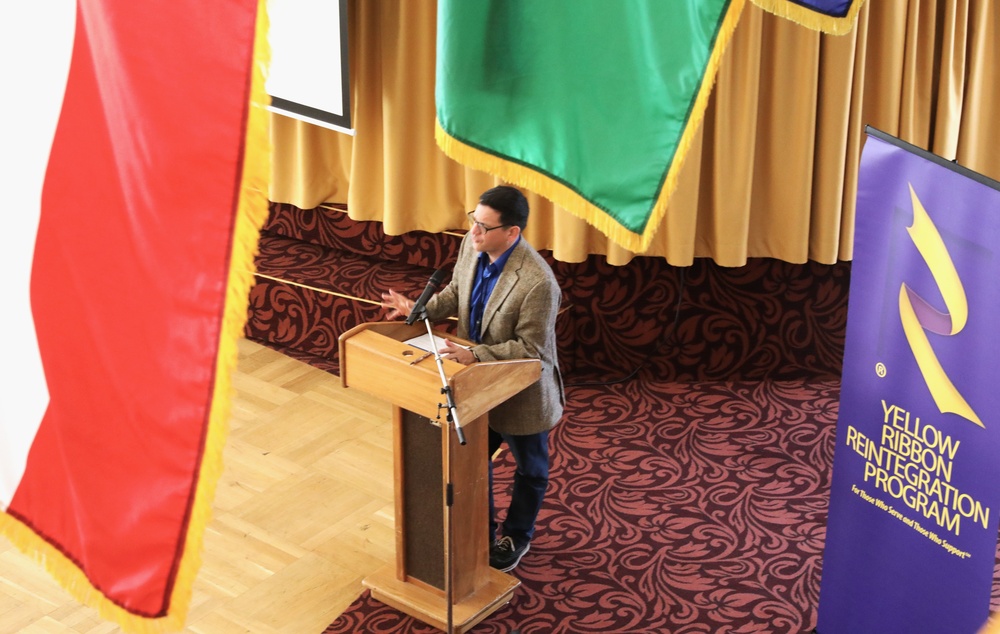 Soldiers from the 510th Regional Support Group attend  Yellow Ribbon event