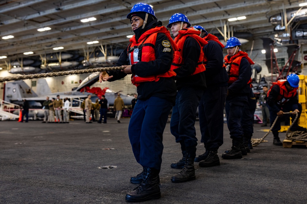 USS Gerald R. Ford (CVN 78) Conducts a Replenishment-at-Sea