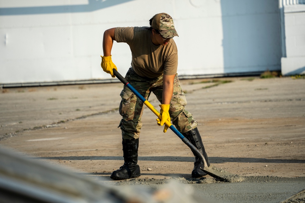It’s all in the pour: 131st Bomb Wing civil engineering Airmen repair airfield concrete during Exercise Northern Strike 25-2